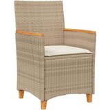  Set od 5 komada vrtnih stolica s jastučićima bež poliratan | shoptok.hr