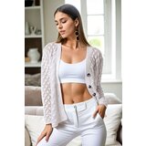 Dewberry 20317 Patterned Buttoned Seasonal Cardigan-WHITE | shoptok.hr