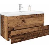  Ormarić za sudoper ugradbenim umivaonikom i slavinom Staro drvo Smeđa 90 x 38.5 x 45 cm | shoptok.hr