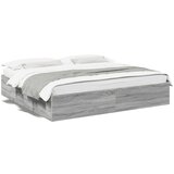vidaXL Posteljni okvir siva sonoma 200x200 cm inženirski les Cene