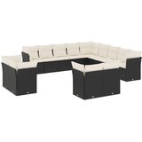  13-dijelni set vrtnih sofa s jastucima poliratan crni | shoptok.hr