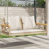 vidaXL Klupa za ljuljanje s jastucima bež 109x62x40 cm od poliratana | shoptok.hr