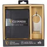 Guinness gift box: novčanik muški kožni 120x90x20 mm i otvarač za flaše GS04 guiness crna Cene