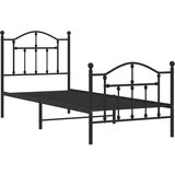 Metalni okvir kreveta uzglavlje i podnožje crni 80x200 cm | shoptok.hr