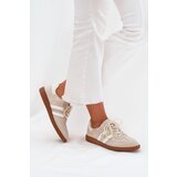 Boto Low Leather Sneakers Women Beige Ismina | Shoptok.si