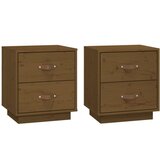 Maison Chic 2 kose Nočne omarice - Nočne mize medeno rjava 40x34x45 cm trdna borovina, (21687922) Cene