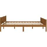 Posteljni okvir iz trdne borovine medeno rjav 160x200 cm | Shoptok.si