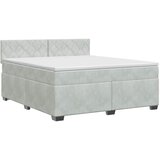  Boxspring krevet s madracem Svjetlosiva 160 x 200 cm Baršun | shoptok.hr
