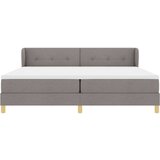 Box spring krevet Sivo-smeđa 200 x 200 cm tkanina - Sivo-smeđa 200 x 200 cm S gumbima | shoptok.hr