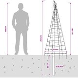  Božićno drvce od svjetlosnih niti s klinom i jarbolom 180 cm | shoptok.hr