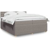  Krevet s oprugama i madracem smeđesivi 200x200 cm od tkanine | shoptok.hr