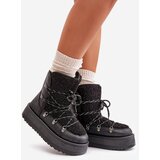 Boto Women's Snow Boots On Platform With Lacing Black Riaviana | shoptok.hr