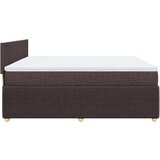  Krevet s oprugama i madracem tamnosmeđi 200x200 cm od tkanine | shoptok.hr