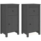  Komoda 2 kosa siva 40x35x80 cm trdna borovina, (20654653) | Shoptok.si