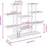  Stalak za cvijeće 110 x 25 x 110,5 cm od masivne jelovine | shoptok.hr