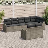  Sjedeća garnitura za vrt 8 kom. Siva poliratan 287,5 x 122,5 x 69 cm | Shoptok.si