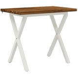  Kvadratni blagovaonski stol 90 x 55 x 75 cm Čvrsto drvo akacije - Prirodna i bijela 90 x 55 x 75 cm Četvrtasto | shoptok.hr