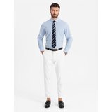 Ombre Men's REGULAR FIT cotton shirt with vertical stripes - blue and white OM-SHOS | Eponuda.ba