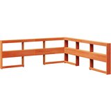 Maison Chic knjižnica vzglavna omarica - nočna omarica - posteljna omarica l-oblike voščeno rjava 200 cm trdna borovina, (21709428) | Shoptok.si