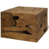 The Living Store Klubska mizica 50x50x35 cm prava tikovina rjava - Klubska Mizica, (21574200) Cene