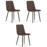 KARA stolica - tamnosmeđi baršun / noge od oraha x 3 | shoptok.hr