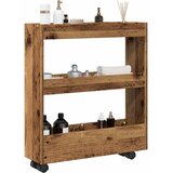  Uska kolica za pohranu s 3 razine boja drva konstruiranoo drvo | shoptok.hr