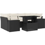  7-dijelni set vrtnih sofa od poliratana s jastucima crni Crna 100 x 55 x 73 cm | shoptok.hr