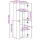 vidaXL Visoka komoda siva sonome 70x35x180 cm od konstruiranog drva | shoptok.hr