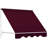 Outsunny 180×70 cm vrtljiva tenda z naklonom 0-120°, aluminij in poliester, odporen proti UV-žarkom, zunanja spuščena tenda, rdeča, (20708550) Cene
