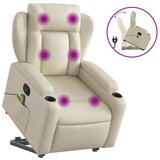 Maison Chic masažni naslanjač - Relax naslanjač s funkcijo vstajanja krem umetno usnje, (22061864) | Shoptok.si