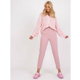 Fashion Hunters High-waisted light pink fabric pants Cene