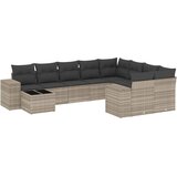  10-dijelni set vrtnih sofa poliratan s jastucima svijetlosivi | shoptok.hr