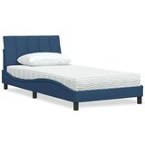  Postelja z vzmetnico modra 100x200 cm blago | Shoptok.si