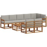  Set vanjskih sofa 9 kom. Prirodna i svijetlo siva | shoptok.hr