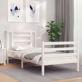  Posteljni okvir z vzglavjem bel 2FT6 trden les | Shoptok.si