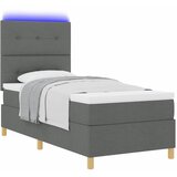  LED Box Spring Krevet Tamno siva 100 x 200 cm tkanina | shoptok.hr