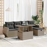 Maison Chic Seti vrtnega pohištva - Vrtna garnitura - Vrtni pohištvo set 6-delna z blazinami siv poli ratan, (21806595) | Shoptok.si