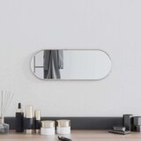 vidaXL Stensko ogledalo srebrno 40x15 cm ovalno | Shoptok.si