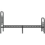  Metalni okvir kreveta uzglavlje i podnožje crni 75x190 cm | shoptok.hr