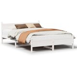 Maison Chic Posteljni okvir - Dvoposteljna postelja - Zakonska postelja brez vzmetnice bel 150x200 cm trdna borovina-J11534, (21773636) | Shoptok.si