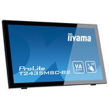 Iiyama Monitor 24" PCAP 10P Touch Screen, 1920x1080, VA panel, Flat Bezel Free Glass Front, DVI, HDMI, Displayport, 215cd/m2 (with touch), USB 2.0-Hub (2xOut), 3000:1 Contrast, 6ms, Built-in Webcam &amp; Microphone - T2435MSC-B2 | Shoptok.si