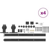 vidaXL Komplet opreme za drsna vrata 152,5 cm jeklo črne barve | Shoptok.si
