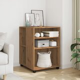 Furnova Stranska mizica s kolesi artisian hrast 55x60x78 cm inž. les, (21915862) | Shoptok.si