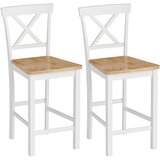 HOMCOM barski stol kavčuk les 46,5D x 41,5Š x 96V cm Hrast+Bel, (5000242610) | Shoptok.si