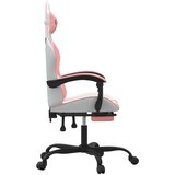  Igraća stolica s osloncem za noge bijelo-ružičasta umjetna koža | shoptok.hr