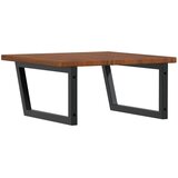  Zidna polica za umivaonik od čelika i masivne hrastovine Smeđa 60 x 60 x 2.5 cm | Shoptok.si