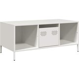 Maison Chic Klubska mizica - kavna mizica - Nizka mizica bela 101,5x50x43,5 cm valjano jeklo, (21754923) | Shoptok.si