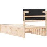 vidaXL Posteljni okvir z oblazinjenim vzglavjem Črna 90 x 190 cm | Shoptok.si