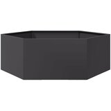  Vrtna sadilica crna šesterokutna 138 x 120 x 45 cm čelična | shoptok.hr