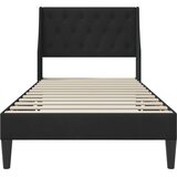  Krevetna konstrukcija s uzglavljem Crna 100 x 200 cm Baršun | shoptok.hr